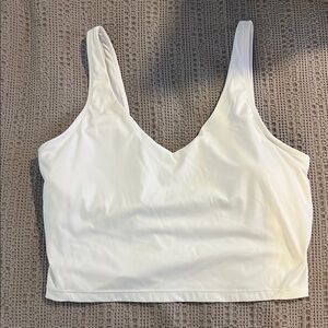 White V-Neck Crop Athletic Top